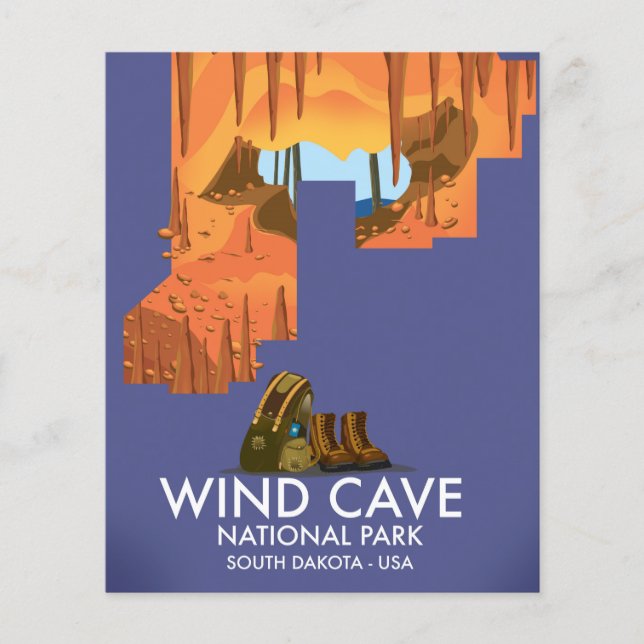 Wind Cave National Park Wanderposter. (Vorderseite)