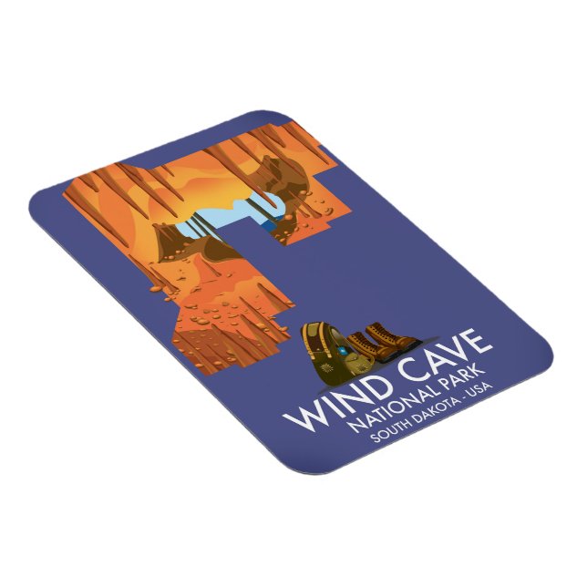 Wind Cave National Park Wanderposter. Magnet (Rechte Seite)