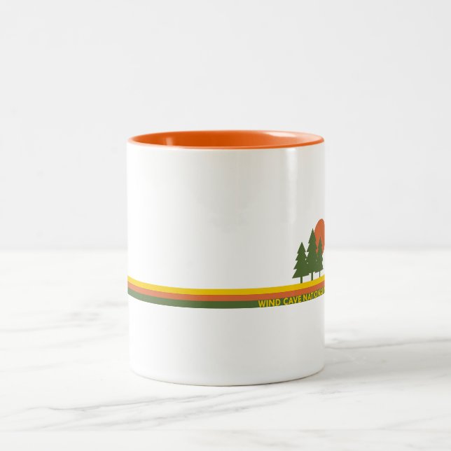 Wind Cave Nationalpark Pine Trees Zweifarbige Tasse (Mittel)