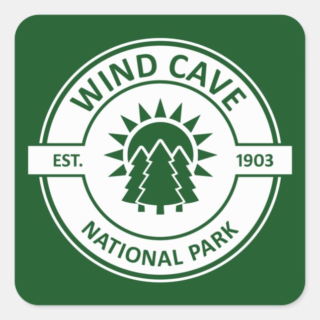 Wind Cave Nationalpark Quadratischer Aufkleber (Vorderseite)
