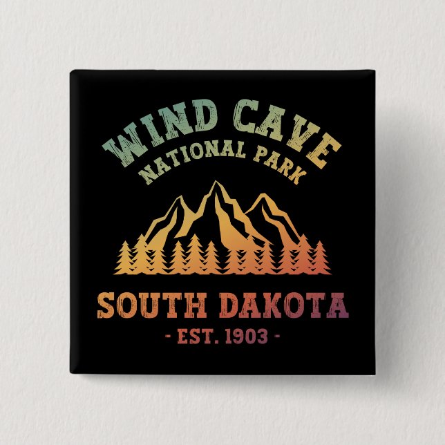 Wind Cave Nationalpark Süd Dakota Button (Vorderseite)