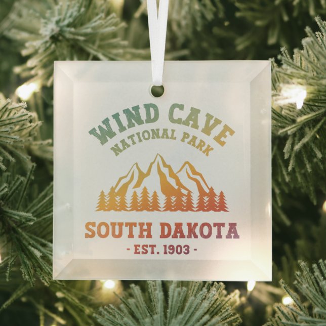 Wind Cave Nationalpark Süd Dakota Ornament Aus Glas (Insitu)