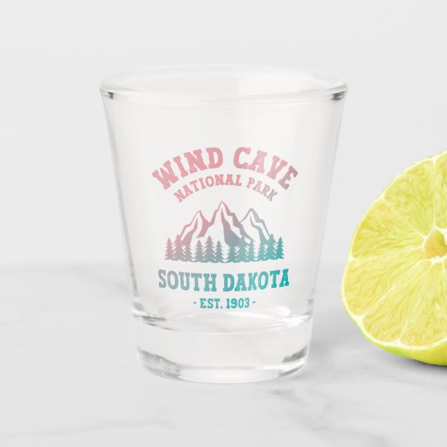 Wind Cave Nationalpark Süd Dakota Schnapsglas (Vorderseite)