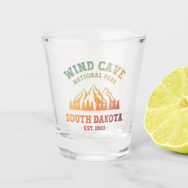 Wind Cave Nationalpark Süd Dakota Schnapsglas (Vorderseite)