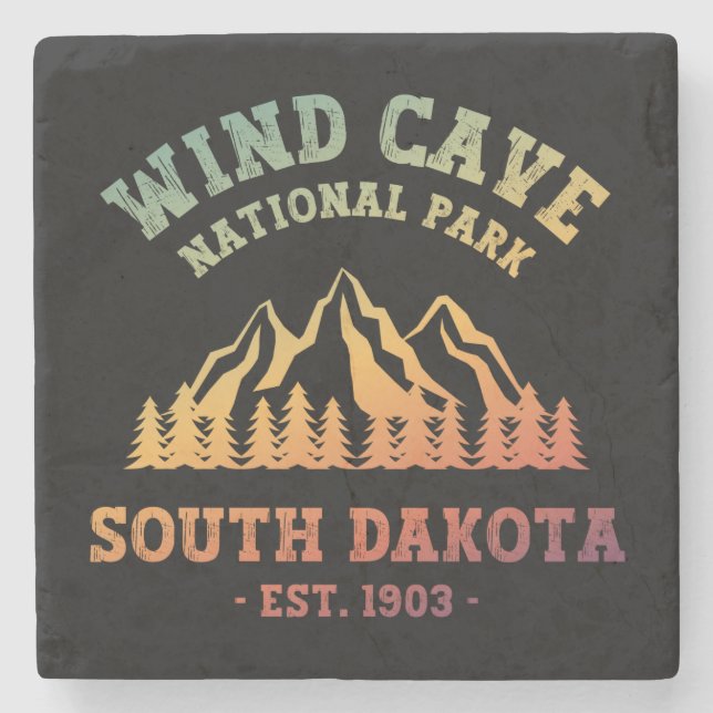 Wind Cave Nationalpark Süd Dakota Steinuntersetzer (Vorderseite)