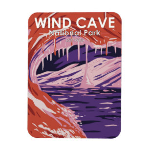 Wind Cave Nationalpark Süd Dakota Vintag Magnet