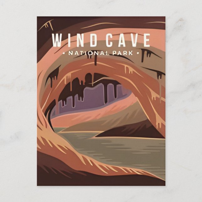Wind Cave Nationalpark Süd Dakota Vintag Postkarte (Vorderseite)