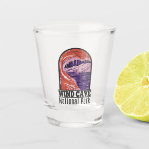 Wind Cave Nationalpark Süd Dakota Vintag Schnapsglas