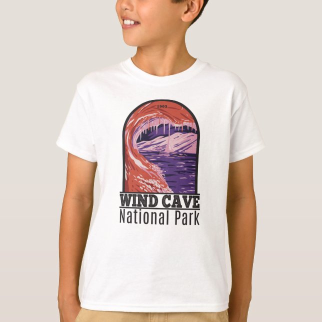 Wind Cave Nationalpark Süd Dakota Vintag T-Shirt (Vorderseite)