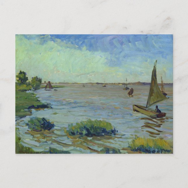 Wind Day on the Elbe, 1911 Postkarte (Vorderseite)
