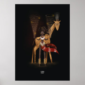 WIND FLOWS GIRAFFE von Alexandra Dikaia Poster