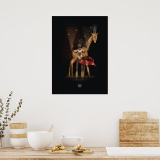 WIND FLOWS GIRAFFE von Alexandra Dikaia Poster