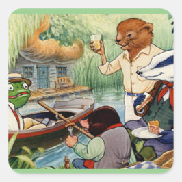 Wind in den Willows Quadratischer Aufkleber