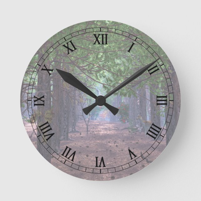 Wind in der Pines-Uhr Runde Wanduhr (Vorderseite)