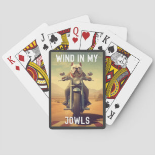 Wind in meinen Jowls : Ein Bulldog, der ein Motorr Spielkarten
