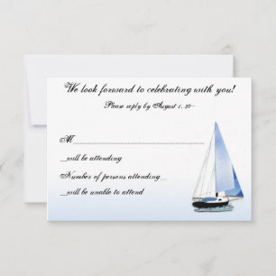 WIND IN MEINEN SEGEL Segelboot-Segeln UAWG RSVP Karte