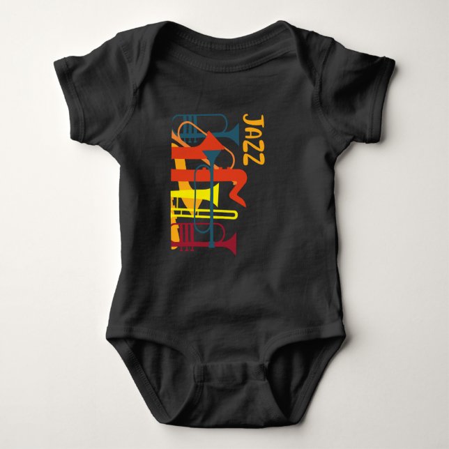 Wind Instrument Jazz Musiker Trumpet Music Lover Baby Strampler (Vorderseite)
