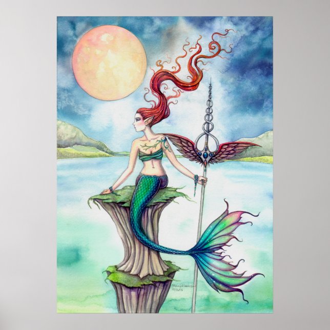 Wind Irlands Fantasy Mermaid Art Poster (Vorne)