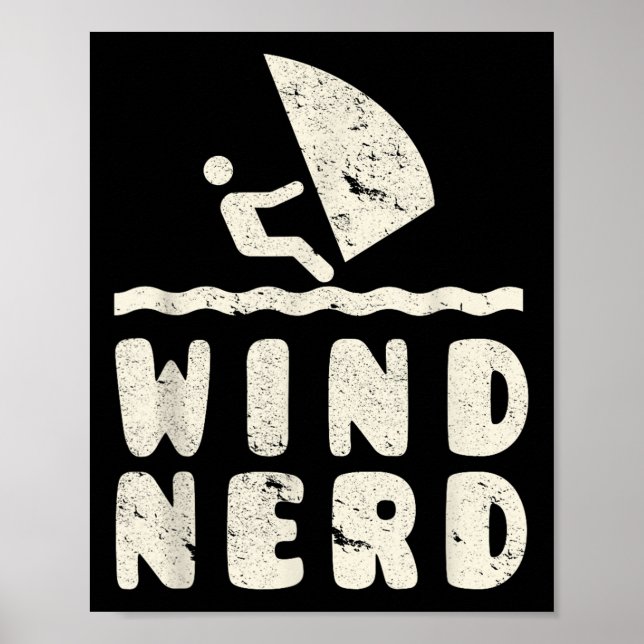 Wind Nerd Funny Windsurfer Windsurfing Beach Hobby Poster (Vorne)