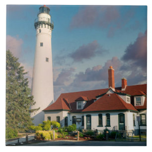 Wind Point Lighthouse am Lake Michigan Fliese