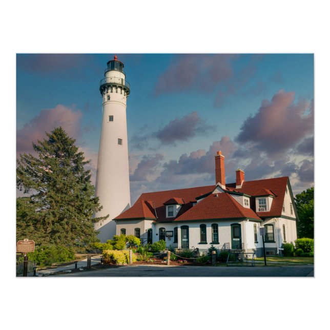 Wind Point Lighthouse am Lake Michigan Poster (Vorderseite)