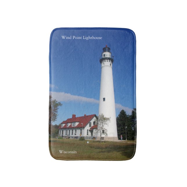 Wind Point Lighthouse bathmat Badematte (Vorderseite Vertikal)