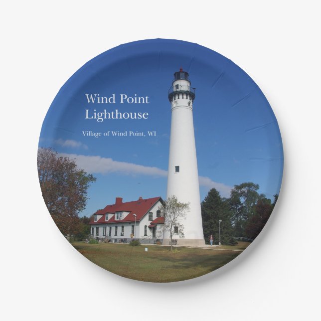 Wind Point Lighthouse Papierplatte Pappteller (Vorderseite)