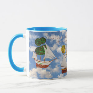 Wind Power Luftschiffe mit John Masefield Zitat Tasse