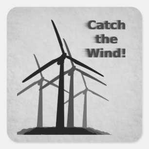 Wind Power Quadratischer Aufkleber