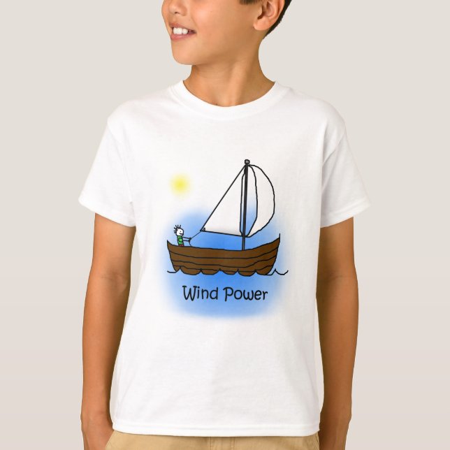 Wind-Power-Segelboot - KinderShirt T-Shirt (Vorderseite)