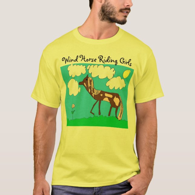 Wind-Reiten-Mädchen-Verein T-Shirt (Vorderseite)