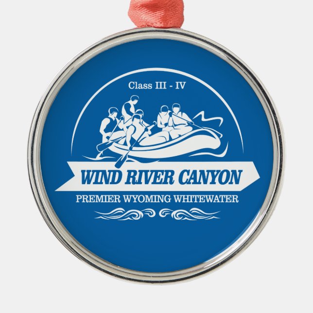 Wind River Canyon (Rafting 2) Ornament Aus Metall (Vorne)