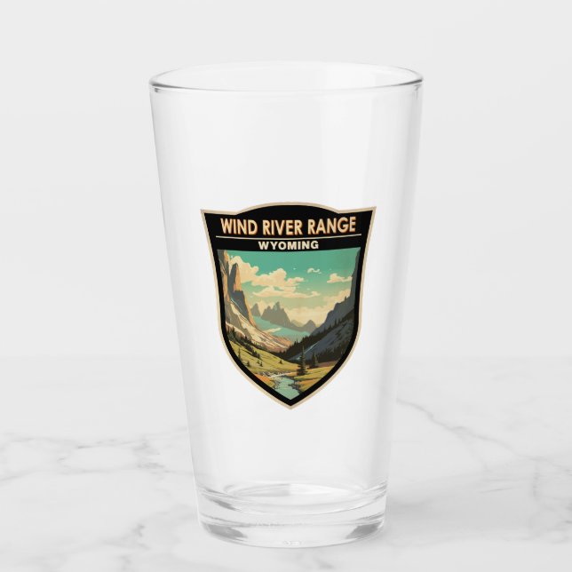 Wind River Range Wyoming Travel Art Vintag Glas (Vorderseite)