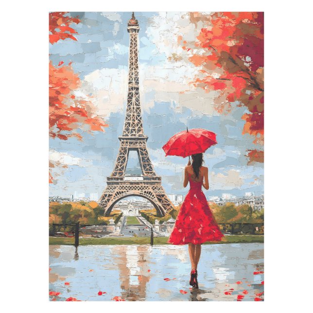 Wind Romance Paris Chic Walk Tischdecke (Vorderseite)