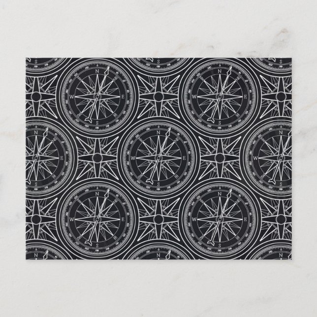 Wind Rose Compass Muster Postkarte (Vorderseite)