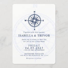 Wind Rose Nautic Wedite Einladung