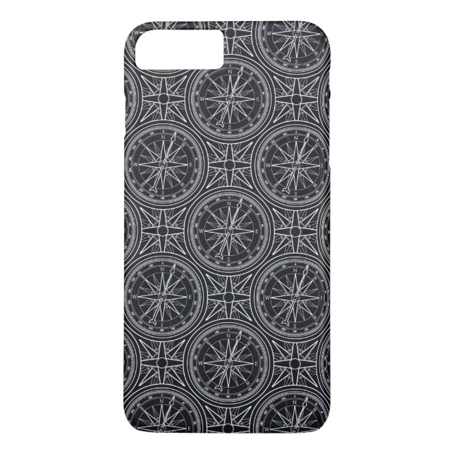 Wind-Rosen-Kompass-Muster Case-Mate iPhone Hülle (Rückseite)