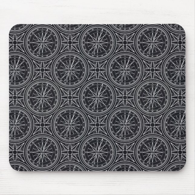 Wind-Rosen-Kompass-Muster Mousepad (Vorne)