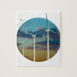 Wind Turbines Painted Sky