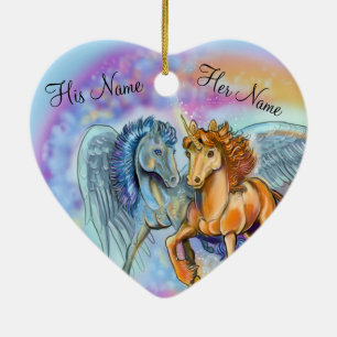 Wind und Flamme Einhorn Pegasus~ornament Keramik Ornament