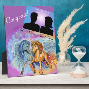 Wind und Flamme Romantisches Einhorn ~plaque Fotoplatte