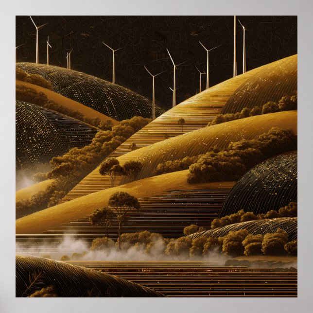 Wind- und Lichtfelder Poster (Vorne)