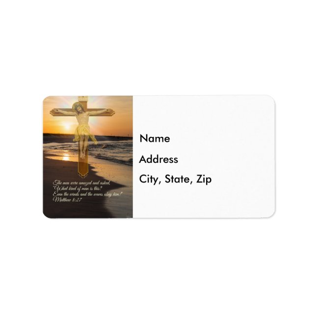 Wind und Wellen gehorchen ihm Adressaufkleber (Vorne)