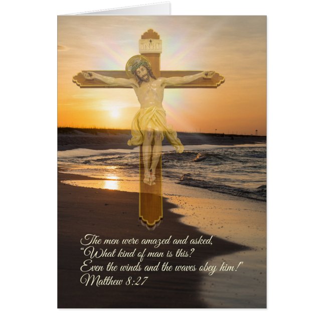 Wind und Wellen gehorchen ihm Grußkarte (Vorne)