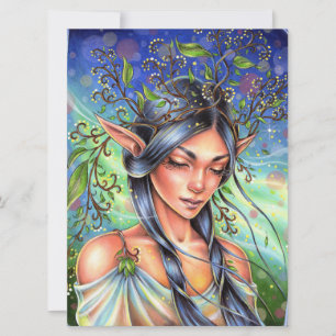 Wind Whispers Fairy Elf Imaginaire Femme Carte d'a