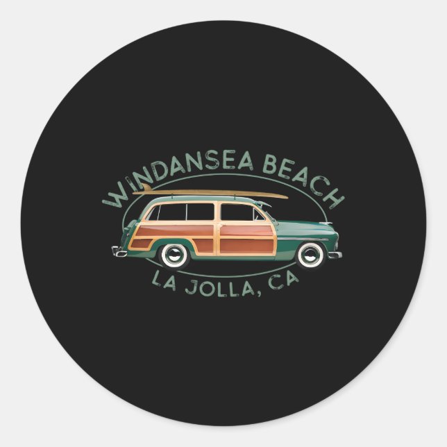 Windansea Beach La Jolla Runder Aufkleber (Vorderseite)