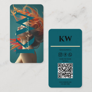 Windblown Hair Business Card - modern & elegant Visitenkarte