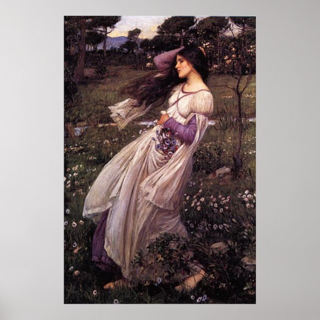 Windblumen-von John William Waterhouse, 1902 Poster (Vorne)