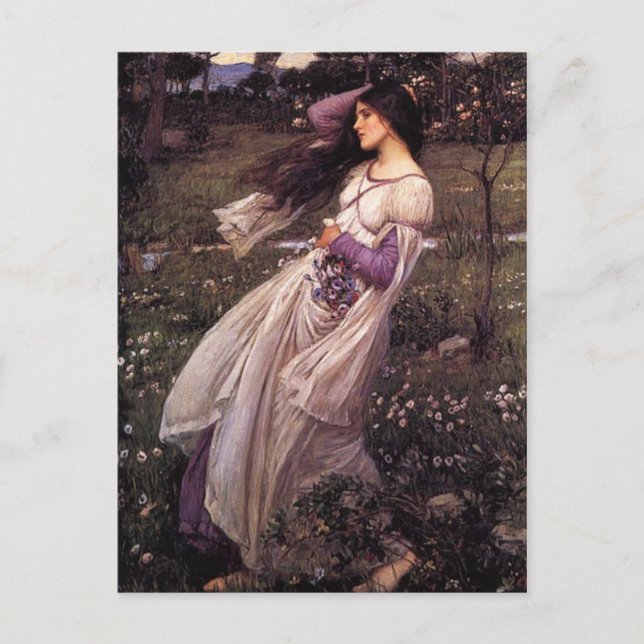 Windblumen-von John William Waterhouse, 1902 Postkarte (Vorderseite)