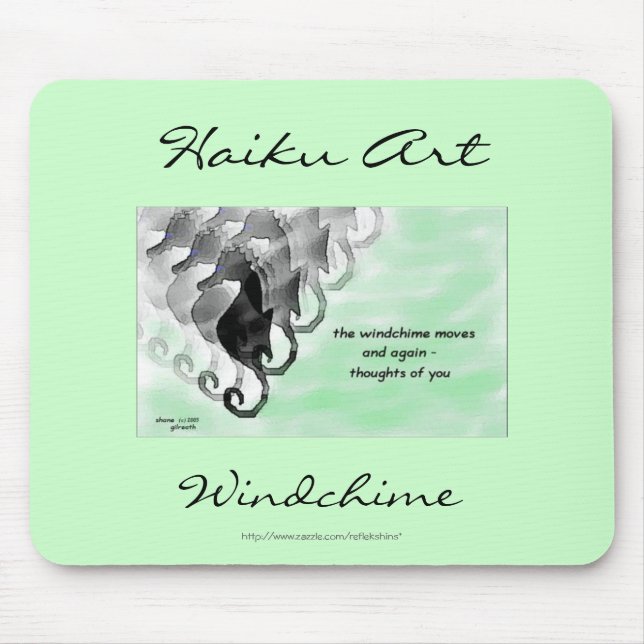Windchime Haiku-Kunst Mousepad (Vorne)